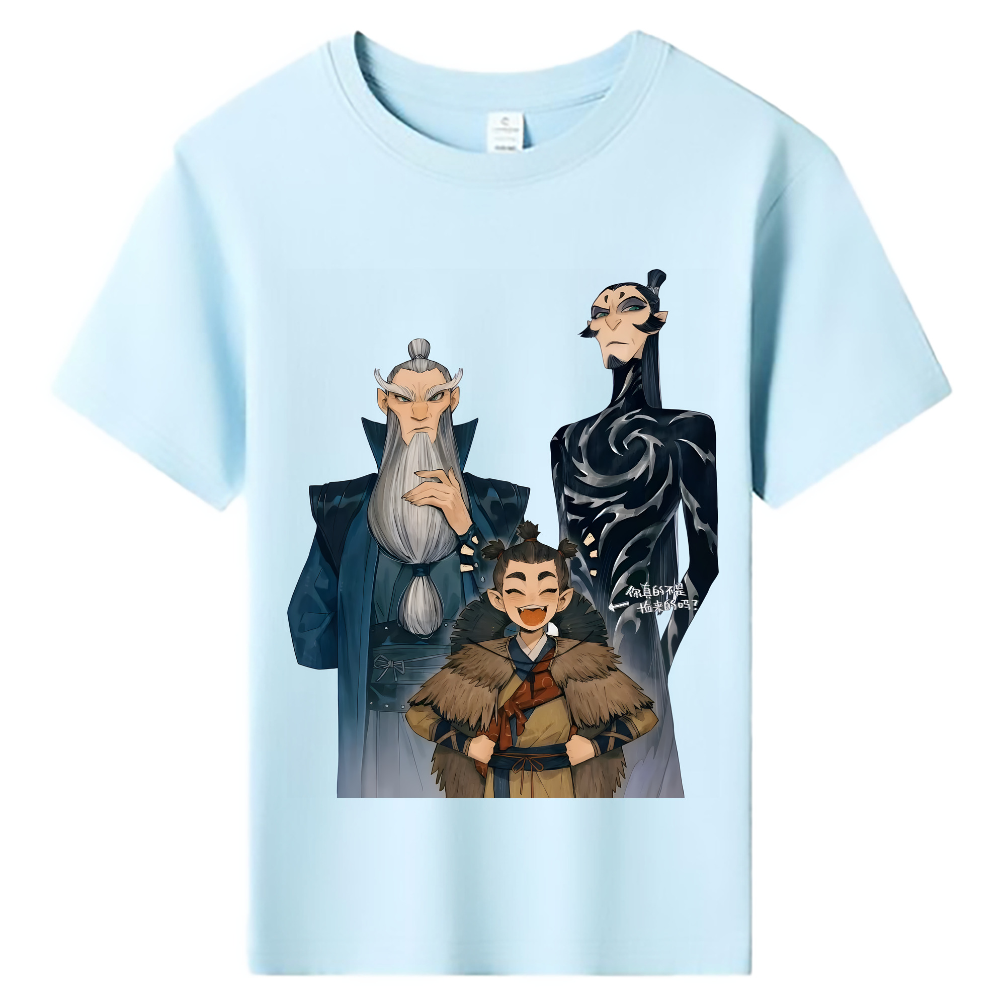 （画像用） Ne Zha 2 ナタ 魔童の大暴れ 綿100％キッズTシャツ（フロントプリント）